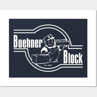 Buehner Block Co. White Logo Posters and Art